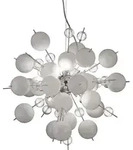 N&auml;ve H&auml;ngeleuchte Explosion, Klar, Wei&szlig;, Chrom, Metall, Glas, Kugel,Kugel, 150 cm,