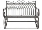 [en.casa] Schaukelbank, Gr&uuml;n, Metall, 113x85x95 cm, Gartenm&ouml;bel, Gartenb&auml;nke