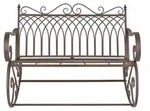 [en.casa] Schaukelbank, Braun, Metall, 113x85x95 cm, Gartenm&ouml;bel, Gartenb&auml;nke
