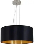 Novel H&auml;ngeleuchte Maserlo, Schwarz, Gold, Metall, Textil, 110 cm, Lampen &