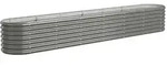 vidaXL Hochbeet, Grau, Metall, Oval, 260x36x40 cm, Gartenzubeh&ouml;r, Hochbeete