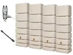 4rain Wandtank-Set, Sand, Kunststoff, 1,400 L, 270x184x39 cm, Gartenzubeh&ouml;r,