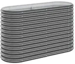 vidaXL Hochbeet, Anthrazit, Metall, Oval, 114x68x114 cm, Gartenzubeh&ouml;r, Hochbeete