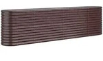 vidaXL Hochbeet, Braun, Metall, Oval, 260x68x40 cm, Gartenzubeh&ouml;r, Hochbeete