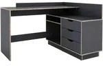 Mid.you Eckschreibtisch, Anthrazit, Eiche, Holzwerkstoff, 3 Schublade(n) Schubladen,