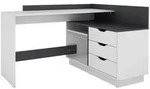 Mid.you Eckschreibtisch, Schwarz, Wei&szlig;, Holzwerkstoff, 3 Schublade(n) Schubladen,