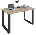 Mid.you Schreibtisch, Schwarz, Sonoma Eiche, Holzwerkstoff, rechteckig, X-Form,