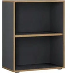 P & B Aktenregal Salia, Anthrazit, Honigeiche, Kunststoff, 60x74x33 cm, stehend,