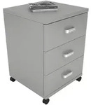Mid.you Rollcontainer, Grau, Holzwerkstoff, 3 Schublade(n) Schubladen, 45x58x44 cm,