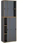 P & B Aktenschrank, Anthrazit, Honigeiche, Holzwerkstoff, 3 F&auml;cher, 60x183x37 cm,