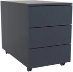 Mid.you Rollcontainer, Anthrazit, Holzwerkstoff, 3 Schublade(n) Schubladen,...