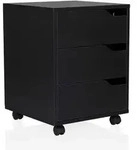 Mid.you Rollcontainer, Schwarz, Holzwerkstoff, 3 Schublade(n) Schubladen, 40x52.5x40