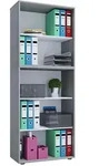P & B Aktenregal, Grau, Holzwerkstoff, 4 F&auml;cher, 70x178x37 cm, stehend,