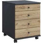 Mid.you Rollcontainer, Anthrazit, Honigeiche, Kunststoff, 4 Schublade(n)...