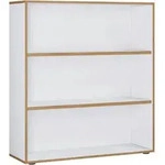 P & B Aktenregal Salia, Wei&szlig;, Honigeiche, Kunststoff, 2 F&auml;cher, 100x110x33 cm,