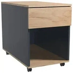 Mid.you Rollcontainer, Anthrazit, Honigeiche, Holzwerkstoff, 1 Schublade(n)