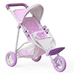 Teamson Kids Puppenwagen,, Lila, Holzwerkstoff, 33x54x53 cm, Spielzeug,