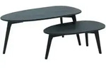 Mid.you Couchtisch, Schwarz, Holz, Mangoholz, massiv, Freiform, konisch,...