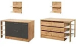 Respekta K&uuml;cheninsel Hilde, Grau, Holzwerkstoff, 8 Schublade(n) Schubladen,