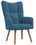 vidaXL Sessel, Blau, Holz, Kautschukholz, Rechteckig, 61.5x95.5x69 cm, Wohnzimmer,