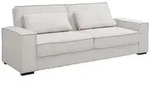 Vente-Unique Schlafsofa, Beige, Textil, Uni, 3-Sitzer, 230x90x95 cm, Wohnzimmer,