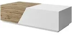 Mirjan24 Couchtisch, Wei&szlig;, Holzwerkstoff, Holz Optik, Rechteckig, 124x42x60 cm,