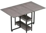 Homcom Esstisch, Grau, Holz, 80x75x133.4 cm, Esszimmer, Tische, Esstische