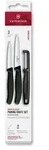 Victorinox Messerset, Schwarz, Kunststoff, 3-teilig, Kochen, K&uuml;chenmesser,