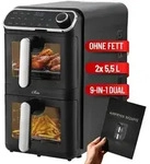 Oleio Heissluftfritteuse, Schwarz, Kunststoff, 11.5 L, 24x45x42 cm,