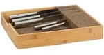 Relaxdays Messerhalter, Hellbraun, Holz, Naturmaterialien, 38x6.5x33.5 cm,