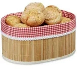 Relaxdays Brotk&ouml;rbchen, Hellbraun, Holz, Textil, 33.5x16.5x23.5 cm, K&uuml;chenzubeh&ouml;r,