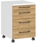 Germania Rollcontainer, Wei&szlig;, Eiche, Holzwerkstoff, 4 Schublade(n) Schubladen,