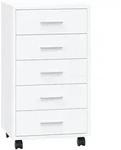 vidaXL Schubladenschrank, Wei&szlig;, Holz, 5 Schubladen, 38x63x33 cm, Arbeitszimmer,