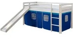 Homestyle4u Hochbett, Wei&szlig;, Blau, Holz, Kinder- & Jugendzimmer, Kinderm&ouml;bel,