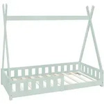 Ml-Design Kinderbett, Mintgr&uuml;n, Holz, Kiefer, Rechteckig, 80x160 cm, Kinder- &