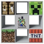 Minecraft Regal, Grau, Mehrfarbig, Holzwerkstoff, 90x90x30 cm, FSC 100%, stehend,