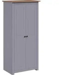vidaXL Kleiderschrank, Grau, Holz, Kiefer, 4 F&auml;cher, 50x171.5x80 cm, Garderobe,
