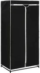 vidaXL Stoffschrank, Schwarz, Textil, Rechteckig, 75x160x50 cm, Schlafzimmer,