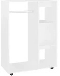 vidaXL Kleiderschrank, Wei&szlig;, Holz, Strukturbuche, 3 F&auml;cher, Rechteckig, 80x110x40