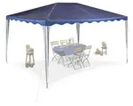 Relaxdays Pavillon, Dunkelblau, Kunststoff, Metall, 300x250x400 cm, Sonnen- &