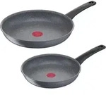 Tefal Pfannenset, Grau, Metall, Rund, antihaftbeschichtet, Kochen, Pfannen