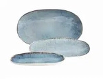 M&auml;ser Servierplatten-Set Frozen, Blau, Keramik, 3-teilig, l&auml;nglich, handbemalt,