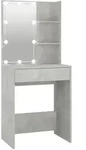 vidaXL Schminktisch, Grau, Holzwerkstoff, Strukturbuche, 1 Schubladen, Rechteckig,