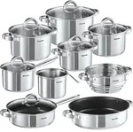 tectake Kochtopfset, Silber, Metall, Rund, Kochen, T&ouml;pfe, Topfsets