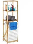 Relaxdays Badregal, Mehrfarbig, Holzwerkstoff, Kunststoff, 37x130x33 cm, Badezimmer,