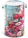 Sanilo W&auml;schekorb, Pink, Textil, Grafikmuster, Rund, 37x55x55 cm, Ordnen &