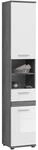 Mid.you Hochschrank, Anthrazit, Grau, Wei&szlig; Hochglanz, Kunststoff, 5 F&auml;cher, 1