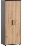 Mid.you Aktenschrank, Schwarz, Eiche Artisan, Holzwerkstoff, 3 F&auml;cher, 65.1x163.6x41