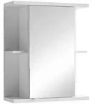 Mid.you Spiegelschrank Nebraska, Wei&szlig;, Metall, 2 F&auml;cher, 60x70x25 cm, FSC Mix,