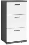 Mid.you Unterschrank Nebraska, Anthrazit, Wei&szlig; Hochglanz, Metall, 3 Schublade(n)